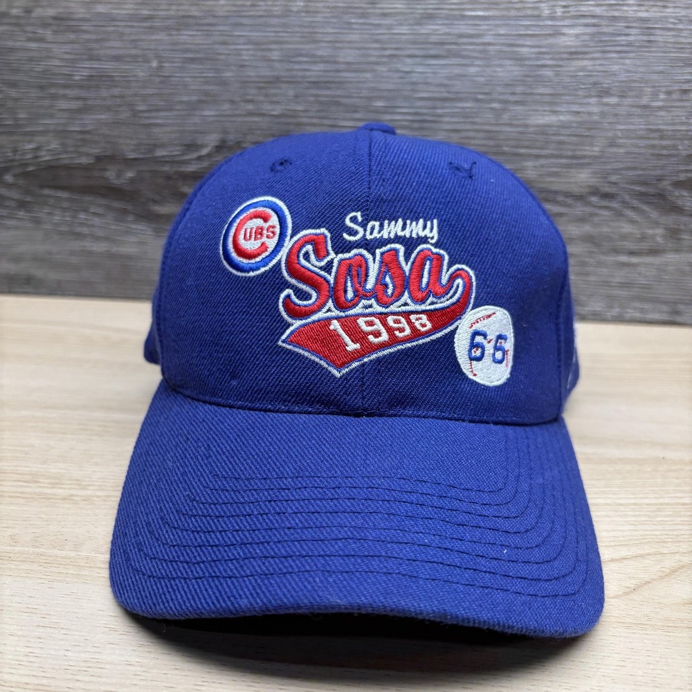 Vintage Chicago Cubs Hat Cap Snap Back Mens One Size Blue MLB Sammy Sosa 1998